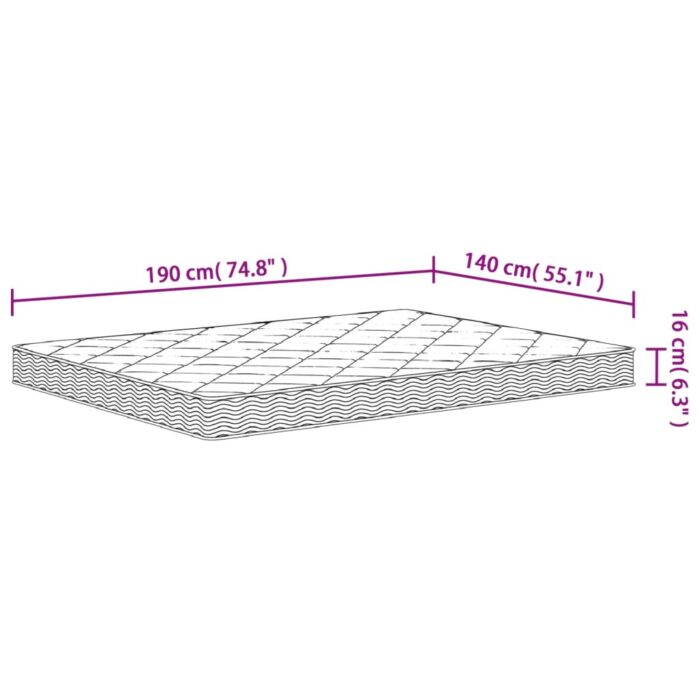 Matelas en mousse moyennement doux 140x190 cm – Image 6