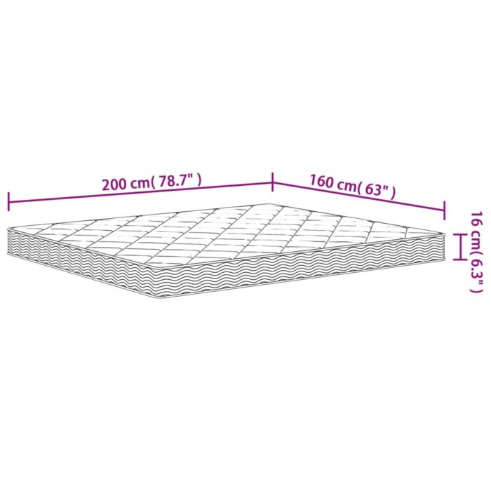 Matelas en mousse moyennement doux 160x200 cm – Image 6