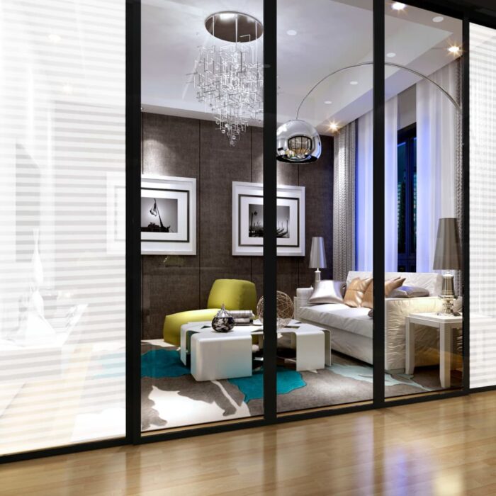 Films pour fenêtre dépoli design à rayures PVC – Image 2