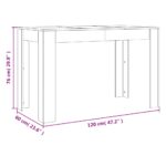 Table à dîner Chêne marron 120x60x76 cm bois d'ingénierie – Image 5