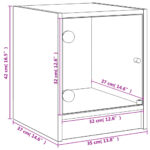 Table de chevet avec porte en verre blanc 35x37x42 cm – Image 10