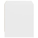 Table de chevet avec porte en verre blanc 35x37x42 cm – Image 5