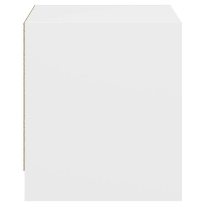 Tables de chevet avec portes en verre 2 pcs blanc 35x37x42 cm – Image 6