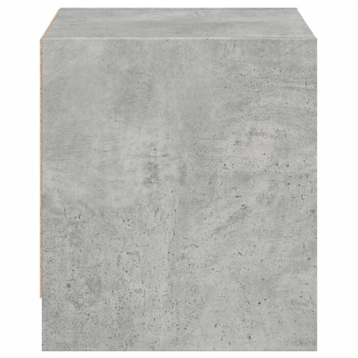 Tables de chevet et portes vitrées 2 pcs gris béton 35x37x42 cm – Image 6