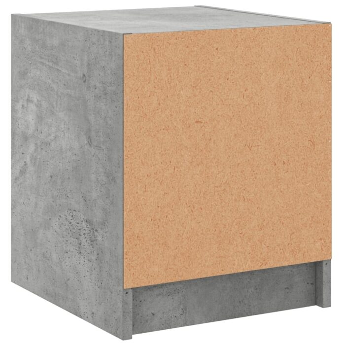 Tables de chevet et portes vitrées 2 pcs gris béton 35x37x42 cm – Image 7