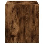 Table de chevet avec porte en verre chêne fumé 35x37x42 cm – Image 5
