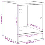 Tables de chevet et portes vitrées 2 pcs chêne fumé 35x37x42 cm – Image 10