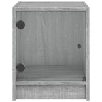 Tables de chevet et portes vitrées 2pcs sonoma gris 35x37x42cm – Image 5