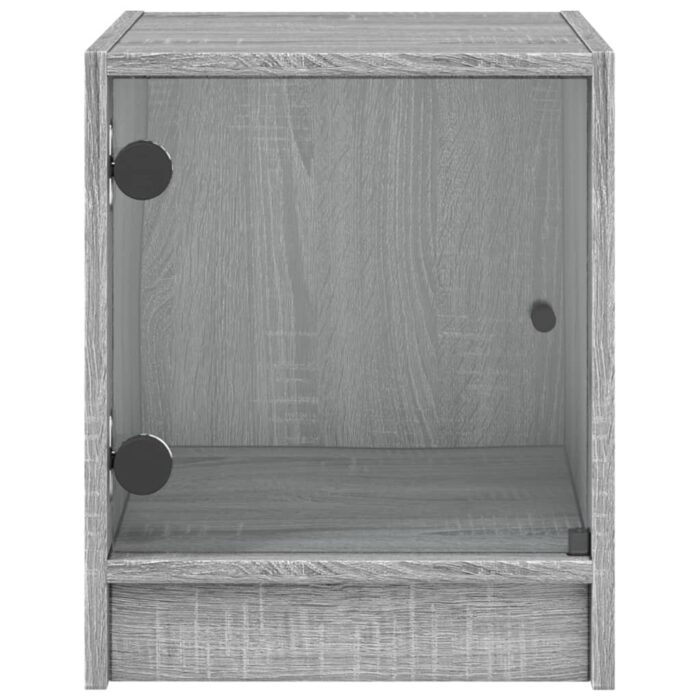 Tables de chevet et portes vitrées 2pcs sonoma gris 35x37x42cm – Image 5