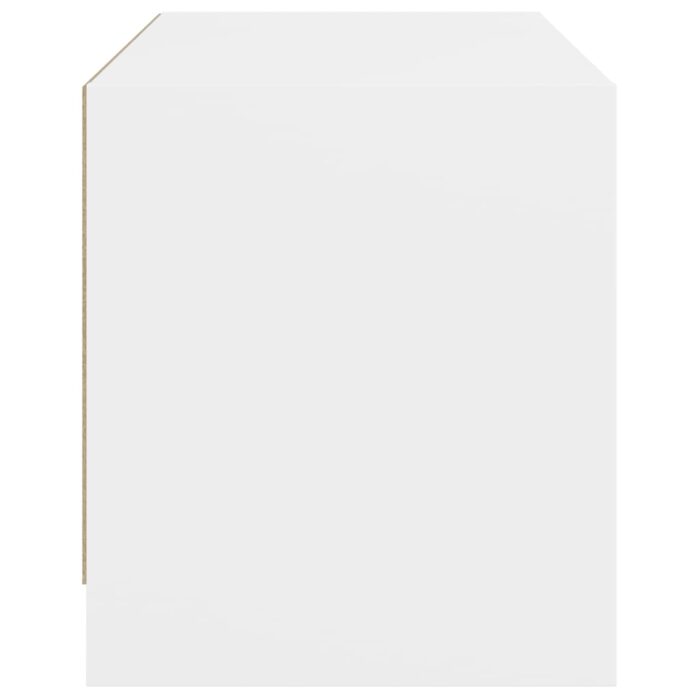 Meuble TV avec portes en verre blanc 68x37x42 cm – Image 5