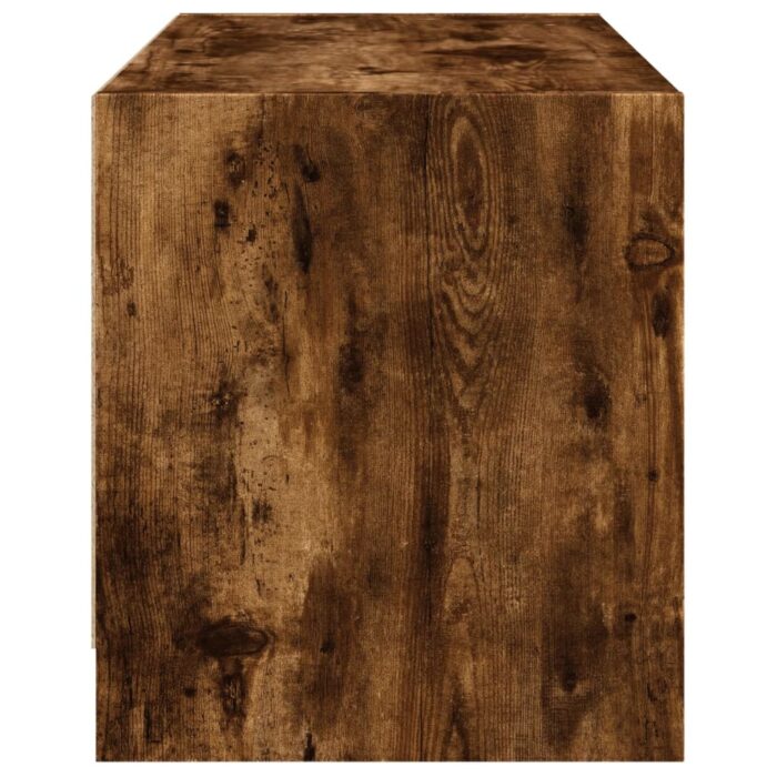 Meuble TV avec portes en verre chêne fumé 68x37x42 cm – Image 5