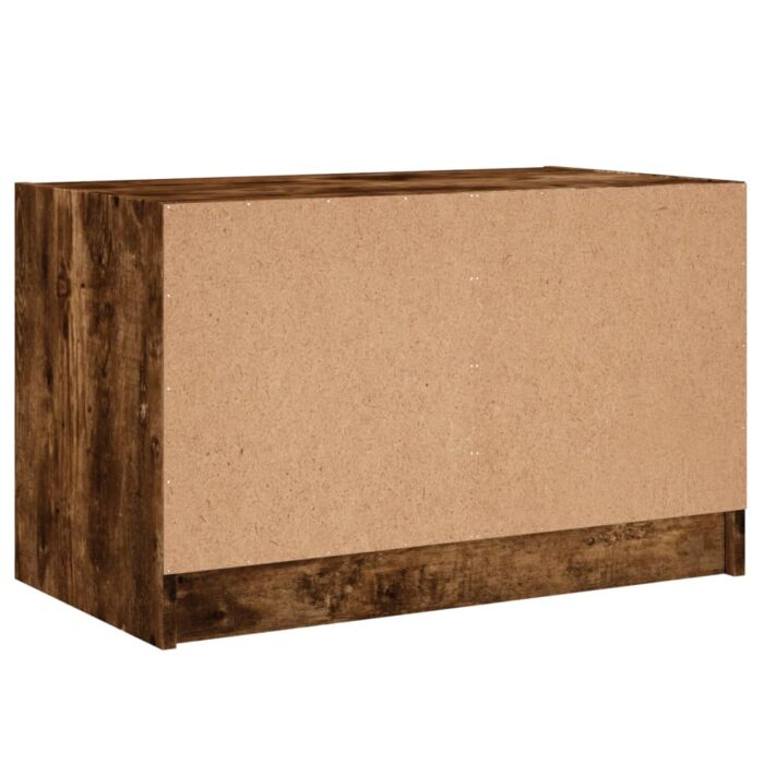 Meuble TV avec portes en verre chêne fumé 68x37x42 cm – Image 6