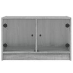 Meuble TV avec portes en verre sonoma gris 68x37x42 cm – Image 4