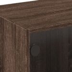 Meuble TV avec portes en verre chêne marron 68x37x42 cm – Image 7