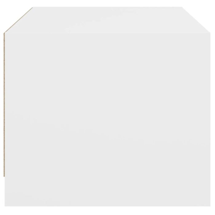 Table basse avec portes en verre blanc 68x50x42 cm – Image 5