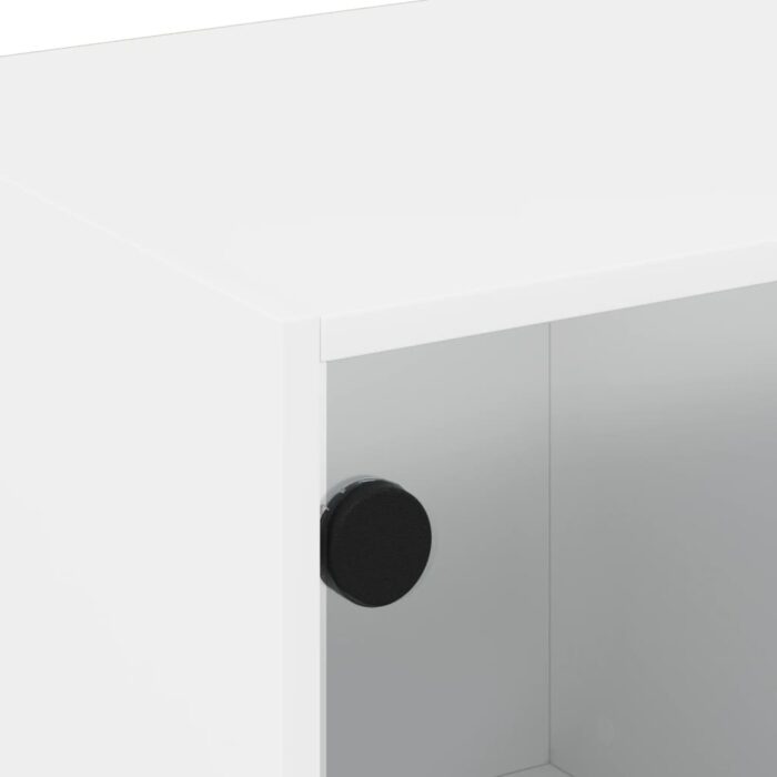Table basse avec portes en verre blanc 68x50x42 cm – Image 7