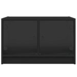 Table basse avec portes en verre noir 68x50x42 cm – Image 4
