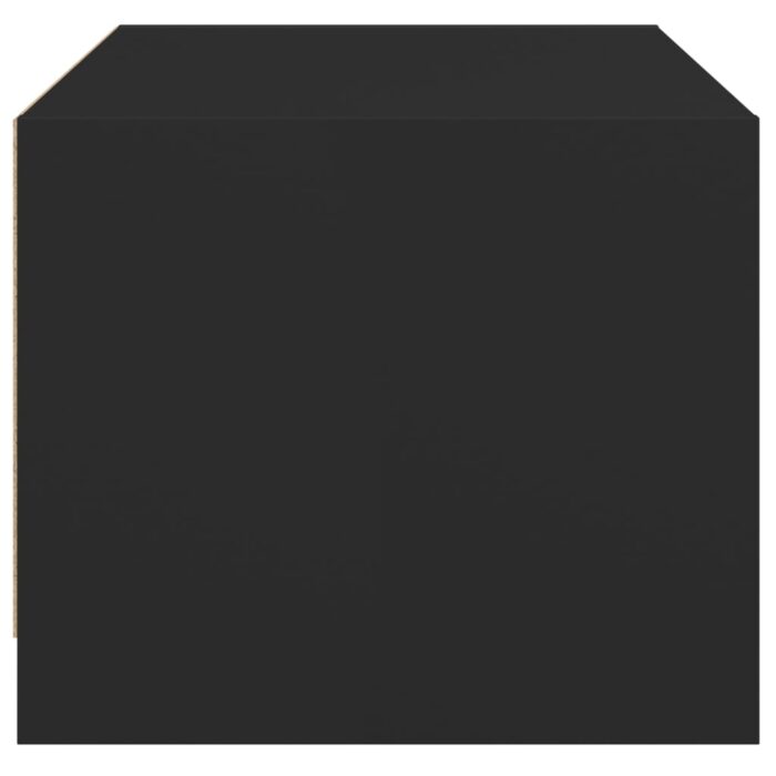 Table basse avec portes en verre noir 68x50x42 cm – Image 5