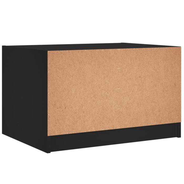 Table basse avec portes en verre noir 68x50x42 cm – Image 6