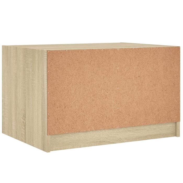 Table basse avec portes en verre chêne sonoma 68x50x42 cm – Image 6