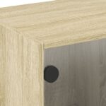 Table basse avec portes en verre chêne sonoma 68x50x42 cm – Image 7