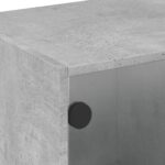 Table basse avec portes en verre gris béton 68x50x42 cm – Image 7