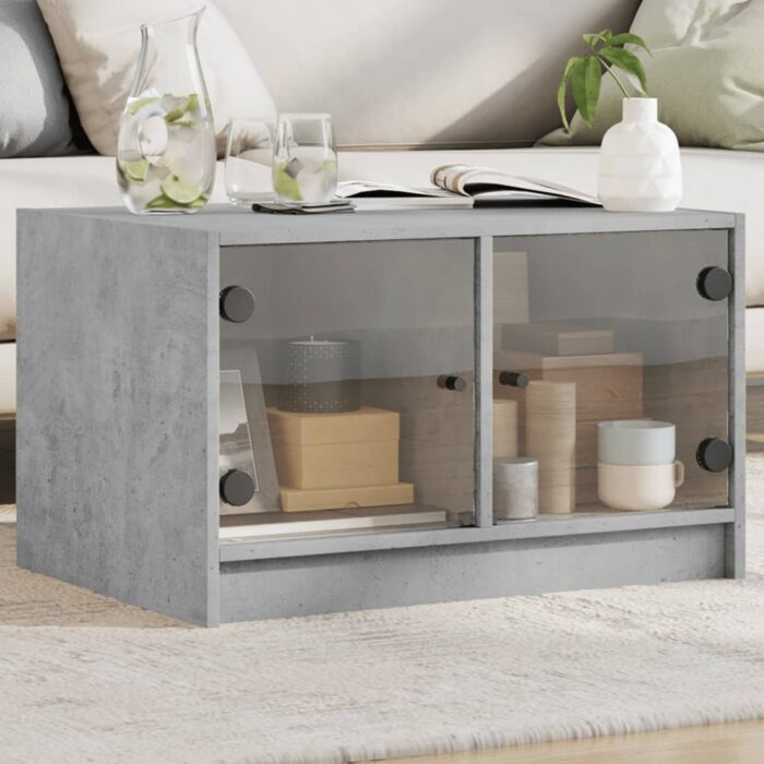 VXL8721012213173_m_en_hd_1.jpg Table basse avec portes en verre gris béton 68x50x42 cm – Image 1