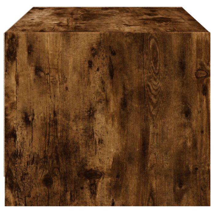 Table basse avec portes en verre chêne fumé 68x50x42 cm – Image 5
