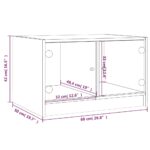 Table basse avec portes en verre chêne fumé 68x50x42 cm – Image 9