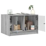 Table basse avec portes en verre sonoma gris 68x50x42 cm – Image 3