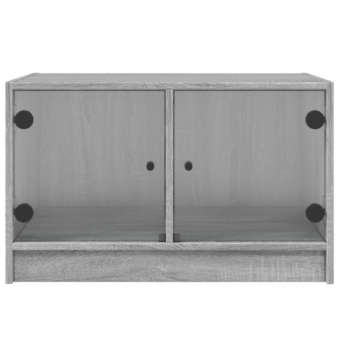 Table basse avec portes en verre sonoma gris 68x50x42 cm – Image 4