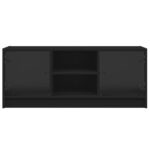 Meuble TV avec portes en verre noir 102x37x42 cm – Image 4