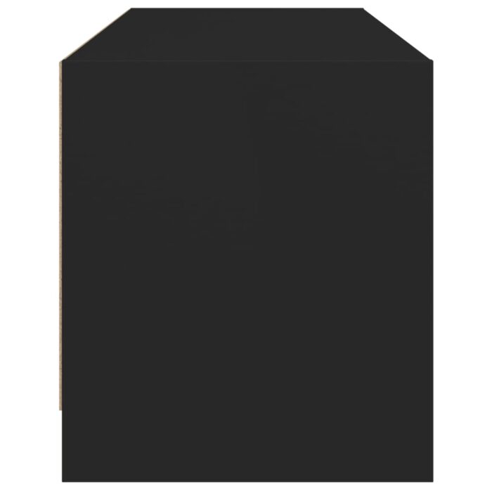 Meuble TV avec portes en verre noir 102x37x42 cm – Image 5