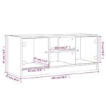 Meuble TV avec portes en verre noir 102x37x42 cm – Image 9