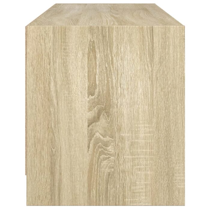 Meuble TV avec portes en verre chêne sonoma 102x37x42 cm – Image 5