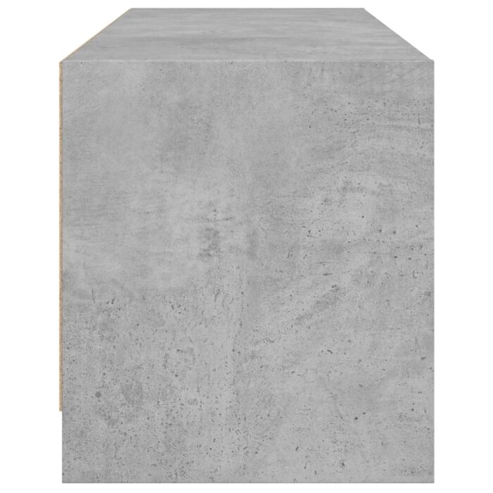 Meuble TV avec portes en verre gris béton 102x37x42 cm – Image 5