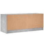 Meuble TV avec portes en verre gris béton 102x37x42 cm – Image 6