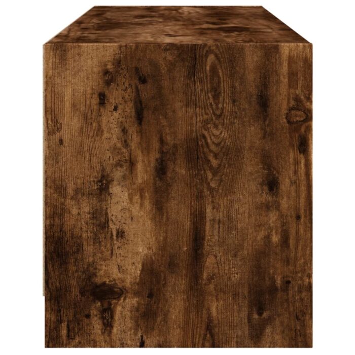 Meuble TV avec portes en verre chêne fumé 102x37x42 cm – Image 5
