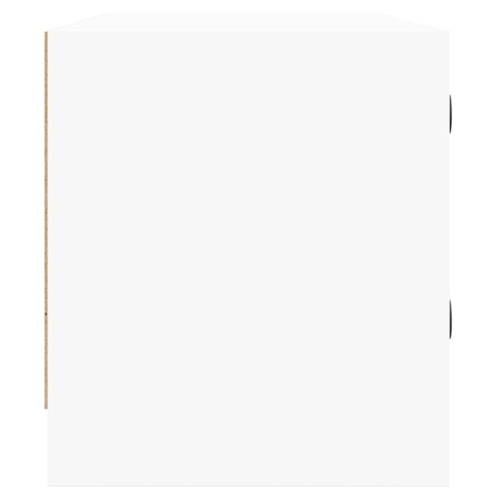 Meuble TV avec portes en verre blanc 102x37x42 cm – Image 5