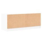 Meuble TV avec portes en verre blanc 102x37x42 cm – Image 6