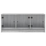 Meuble TV avec portes en verre sonoma gris 102x37x42 cm – Image 4