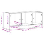 Meuble TV avec portes en verre chêne marron 102x37x42 cm – Image 10