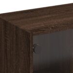 Meuble TV avec portes en verre chêne marron 102x37x42 cm – Image 7