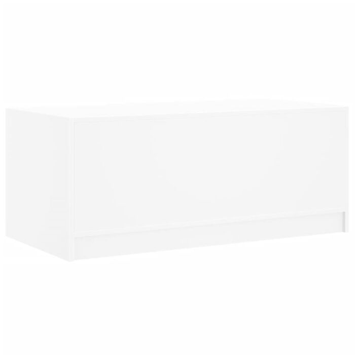 Table basse avec portes en verre blanc 102x50x42 cm – Image 6