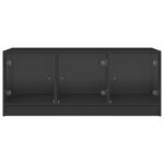 Table basse avec portes en verre noir 102x50x42 cm – Image 4