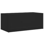 Table basse avec portes en verre noir 102x50x42 cm – Image 6