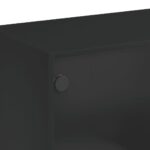 Table basse avec portes en verre noir 102x50x42 cm – Image 8
