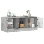 Table basse avec portes en verre gris béton 102x50x42 cm – Image 3