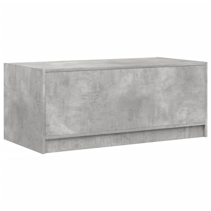 Table basse avec portes en verre gris béton 102x50x42 cm – Image 6