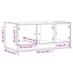 Table basse avec portes en verre chêne fumé 102x50x42 cm – Image 10